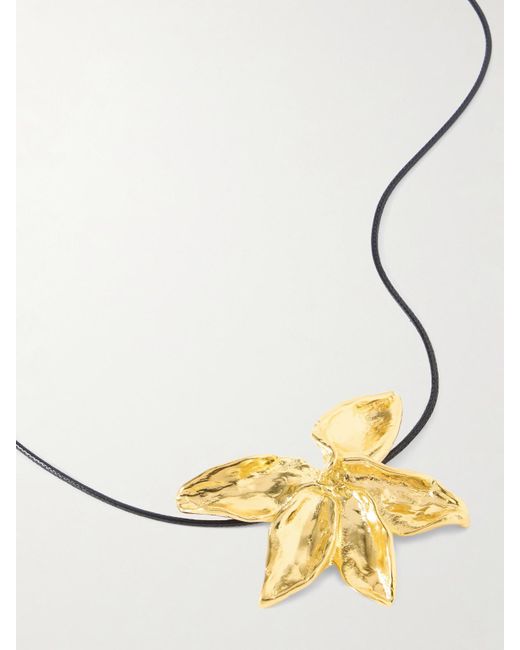 YSSO Metallic Eden Rock St Barths Frangipanier Kordelkette Mit Vergoldetem Detail