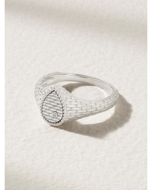 Yvonne Léon Natural Baby Chevaliere 9-Karat Diamond Signet Ring