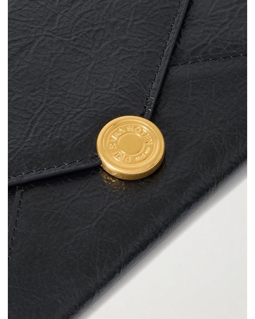 Dries Van Noten Black Medium Textured-Leather Clutch