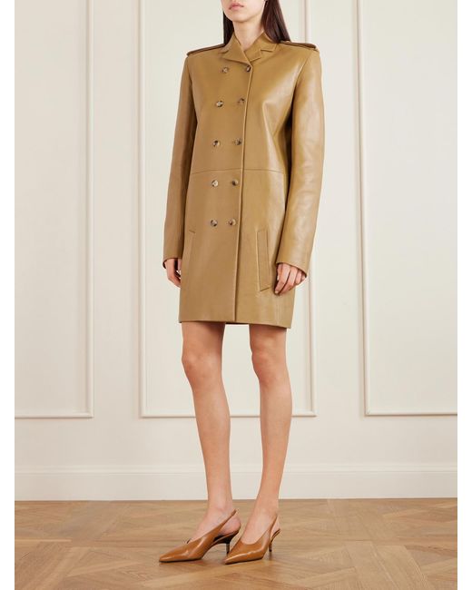 Khaite Natural Sadra Double-Breasted Leather Coat