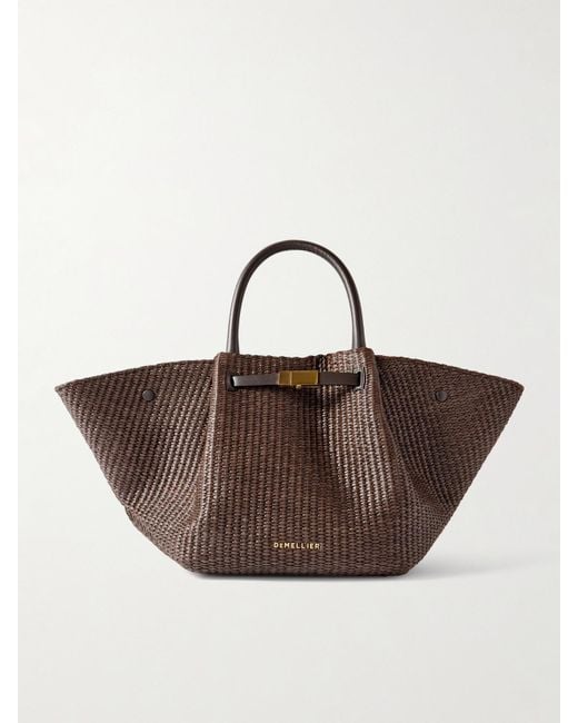 Sac À Main En Raphia À Finitions En Cuir New York Midi DeMellier London en coloris Brown