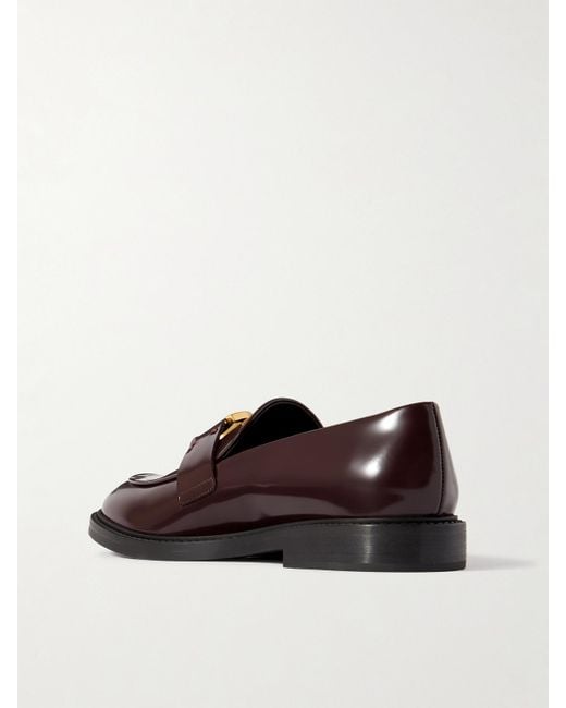 Chloé Red Marcie Loafers Aus Leder Mit Verzierungen