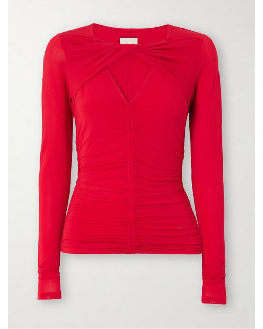 Haut En Jersey Stretch À Fronces Et À Découpe Vandalia Isabel Marant en coloris Red