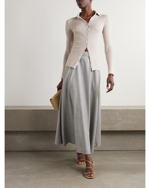 Sa Su Phi Natural Cardigan Aus Einer Gerippten Kaschmir-Seidenmischung