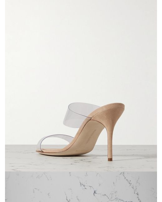 Manolo Blahnik Multicolor Scolto 90 Pvc Mules