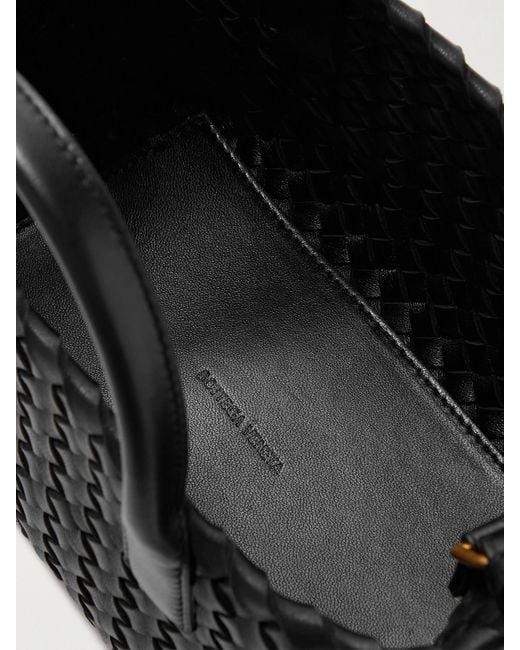 Bottega Veneta Black Cabat Mini Intrecciato Leather Tote