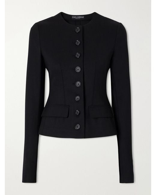 Dolce & Gabbana Blue Stretch-Wool Jacket