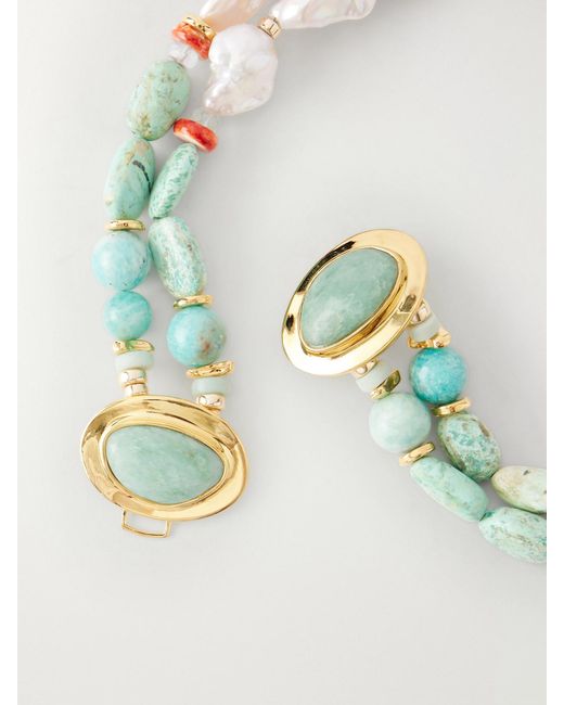 Lizzie Fortunato Blue Ariel-Plated-Stone Necklace