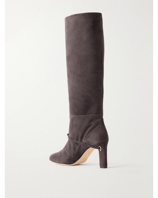 JENNIFER CHAMANDI Brown Samuele 85 Suede Knee-High Boots