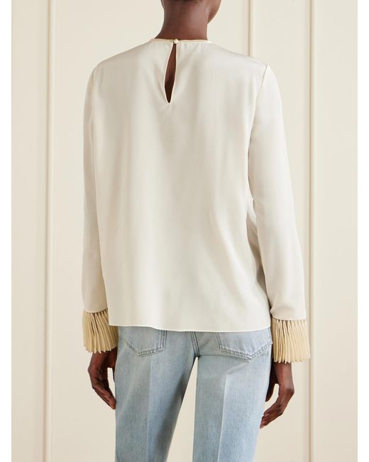 Valentino Garavani White Silk Crepe De Chine Blouse