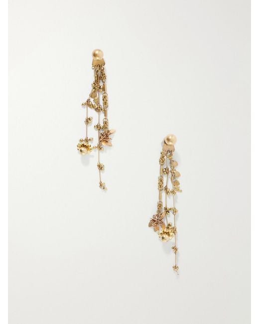 Dries Van Noten White Embellished-Tone Earrings
