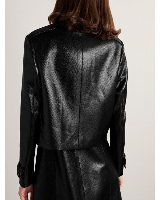 Veronica de Piante Black Frankie Wool-Blend Twill Jacket