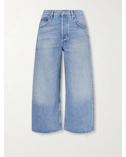 Citizens of Humanity Blue Ayla Mid-Rise Wide-Leg Jeans
