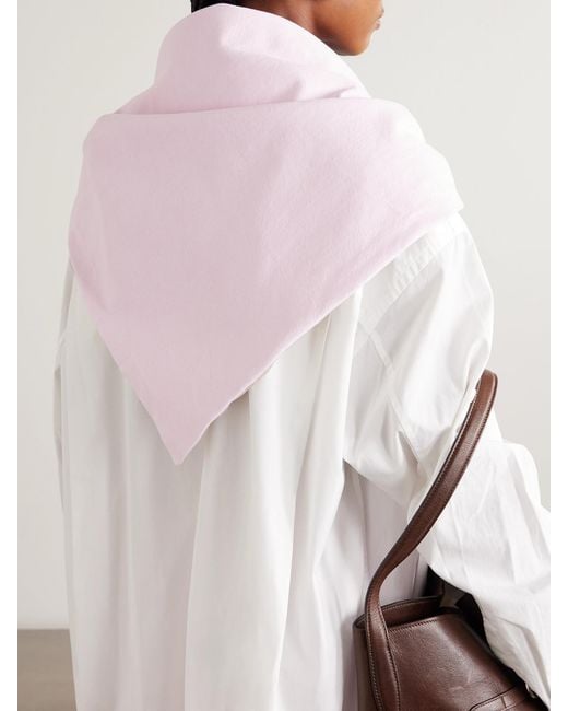 Agolde Pink Maria Mcmanus Embroidered Organic Denim Scarf