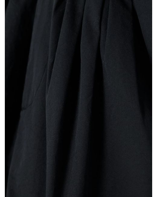 Doen Black Paige Pleated Organic Cotton-Poplin Shorts