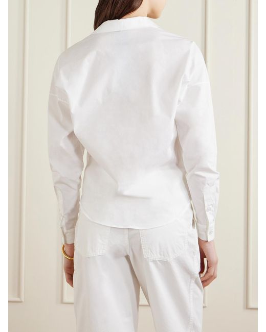 ANDRES OTALORA White Luz Envolvente Knotted Cotton Shirt