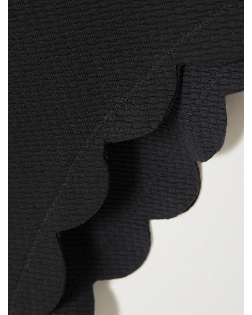 Marysia Swim Black Charleston Scalloped Seersucker Swimsuit