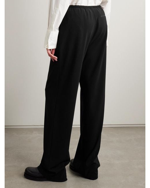 The Row Black Seraphim Wool-Blend Wide-Leg Pants