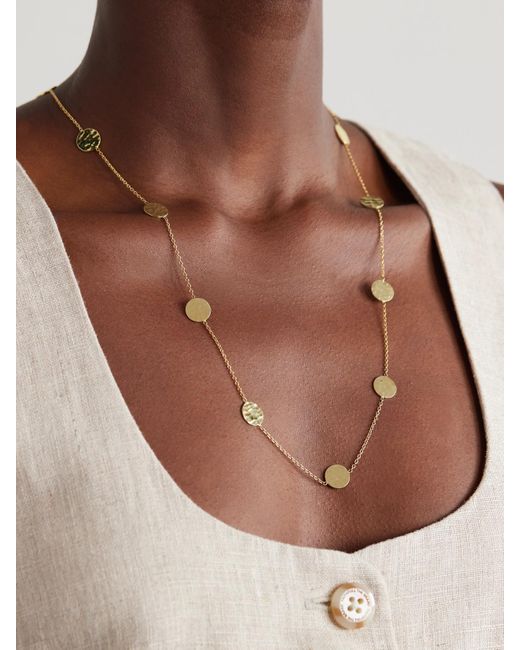 Jennifer Meyer Natural Mini Hammered Disc By The Inch Kette Aus 18 Karat
