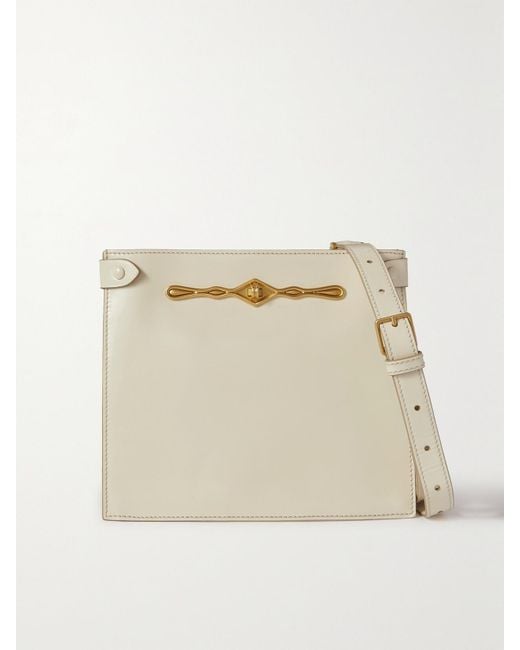 Metier Natural Fernando Jorge Stowaway Embellished Glossed-Leather Shoulder Bag