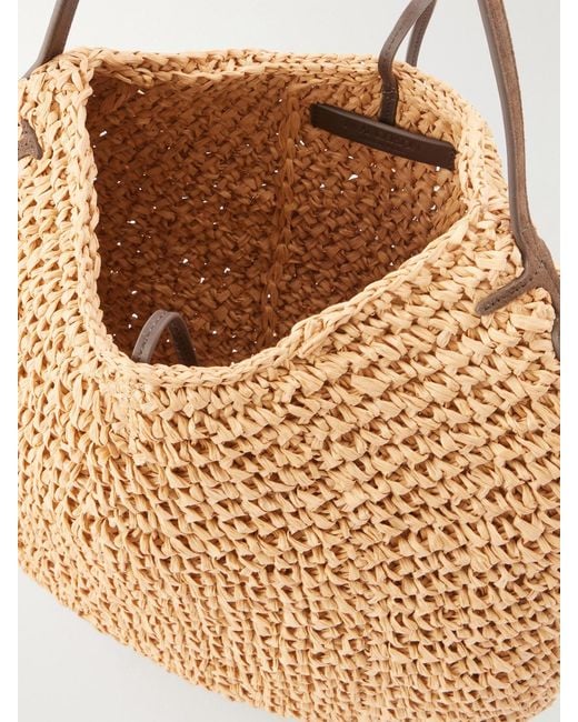 J.W. Anderson Natural Bulb Large Suede-Trimmed Raffia Tote