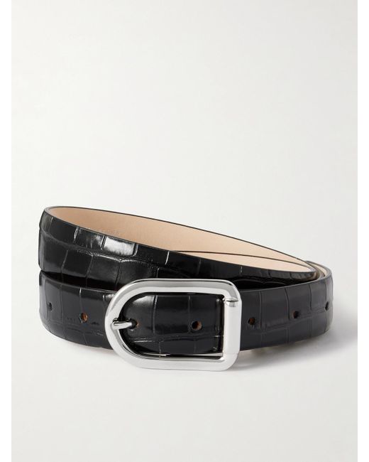 DEHANCHE Black Mija Croc-Effect Leather Belt