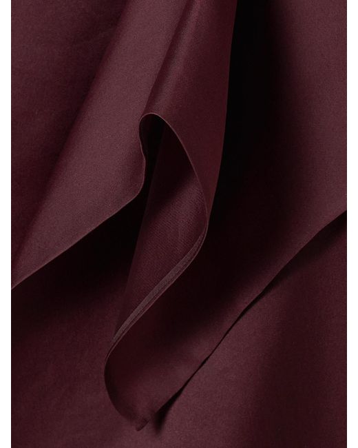Khaite Purple Nina Asymmetric Draped Silk-Organza Midi Skirt