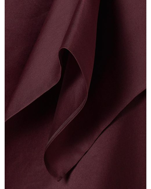 Khaite Purple Nina Asymmetric Draped Silk-Organza Midi Skirt