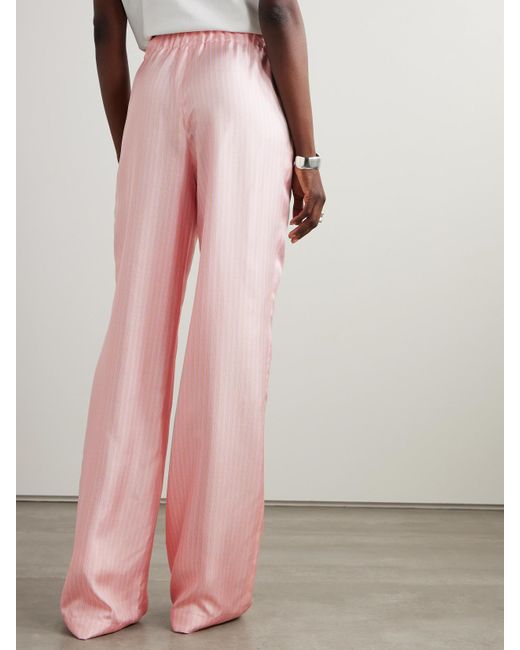 Pantalon Large En Serge De Soie Imprimée Versace en coloris Pink