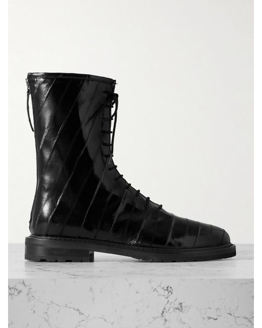 LEGRES Black 05 Paneled Eel Ankle Boots