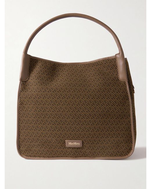 25SS new/Max Mara フレダフェイクラフィアトート Bag Brown ラフィア Max Mara(マックスマーラ) トートバッグ(レディース