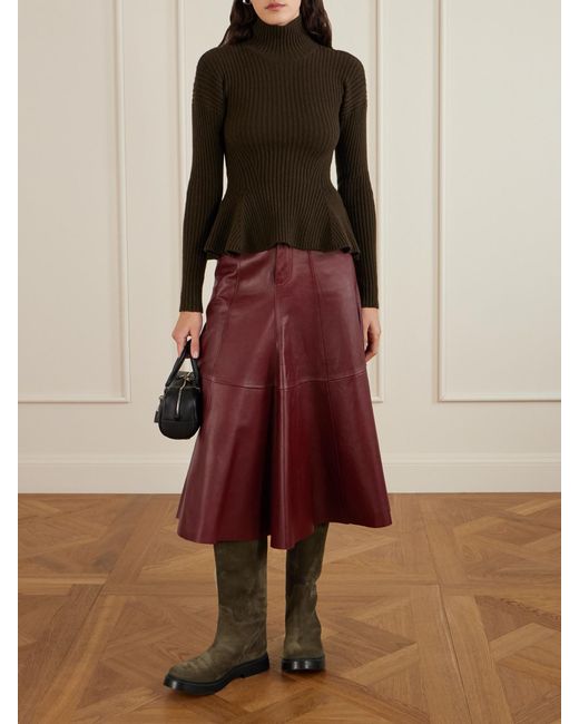 Proenza Schouler Brown Bank Kniehohe Stiefel Aus Veloursleder