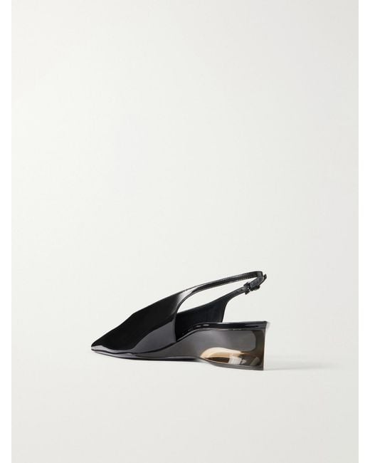 Alaïa Black 30 Patent-Leather Slingback Pumps