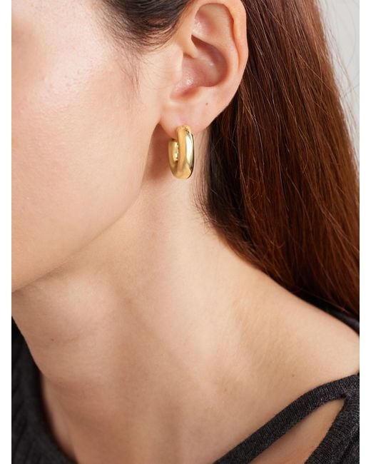 LIE STUDIO Metallic The Rose-Plated Hoop Earrings