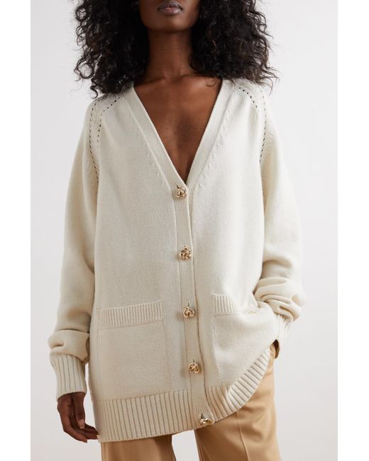 Chlo Net Sustain Recycled Cashmere Cardigan in Natural Lyst