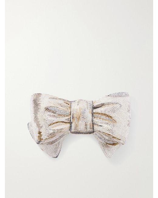 Judith Leiber Natural Bow Just For You Crystal-Embellished-Tone Clutch