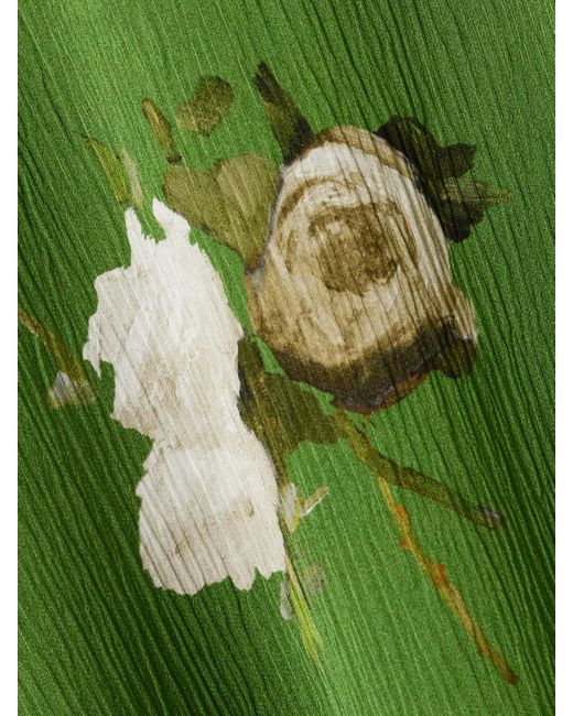 Erdem Green Midirock Aus Krepon Mit Blumenprint