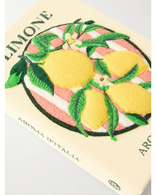 Olympia Le-Tan Metallic Aroma D'Italia Appliquéd Embroidered Canvas Clutch