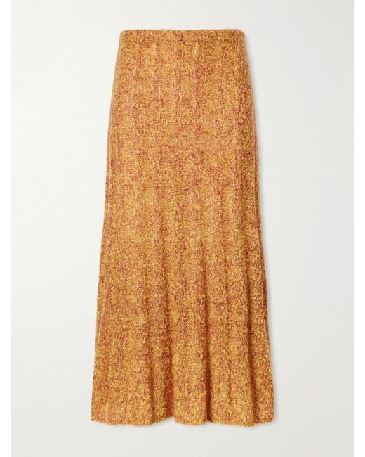 Proenza Schouler Natural Joelle Cable-Knit Mohair-Blend Maxi Skirt