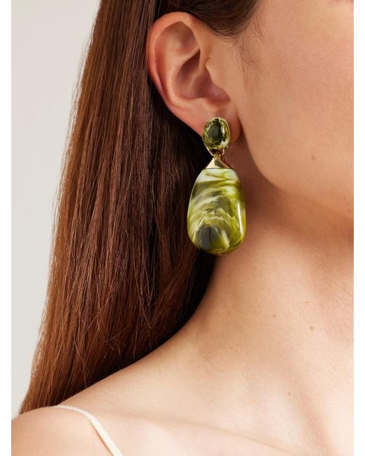 Dinosaur Designs Metallic River Rock Large-Tone Resin Earrings