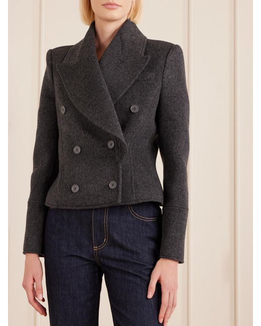 Alexander McQueen Black Double-Breasted Wool-Felt Blazer
