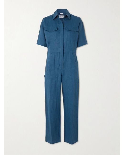 Rivet Utility Blue Dynamo Linen Jumpsuit
