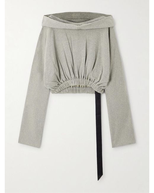 Rick Owens Gray Verkürzter Hoodie Aus Jersey Aus Einer Baumwollmischung