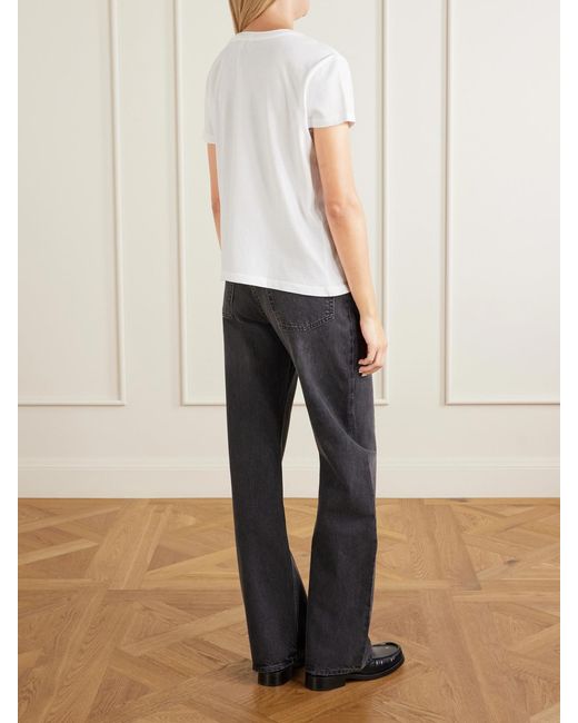 Agolde White Adine Cotton-Jersey T-Shirt