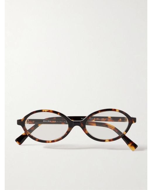 Lunettes De Vue Ovales En Acétate Effet Écaille Miu Miu en coloris Multicolor