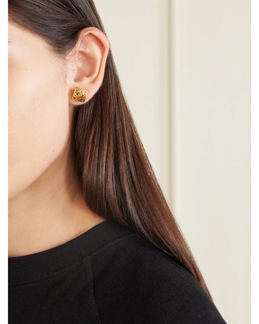 Loewe Metallic Bombe Anagram-Tone Earrings
