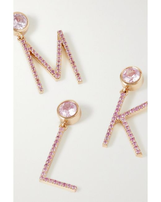 Charms Company Natural Initial 14-Karat Sapphire Single Earring