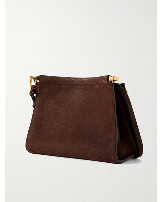 Alaïa Brown Le Click Kleine Schultertasche Aus Nubukleder