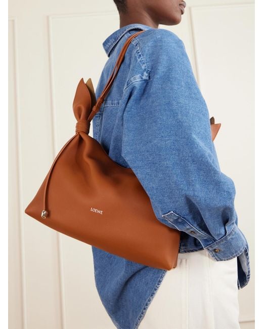 Loewe Brown Scarf Medium Knotted Leather Shoulder Bag