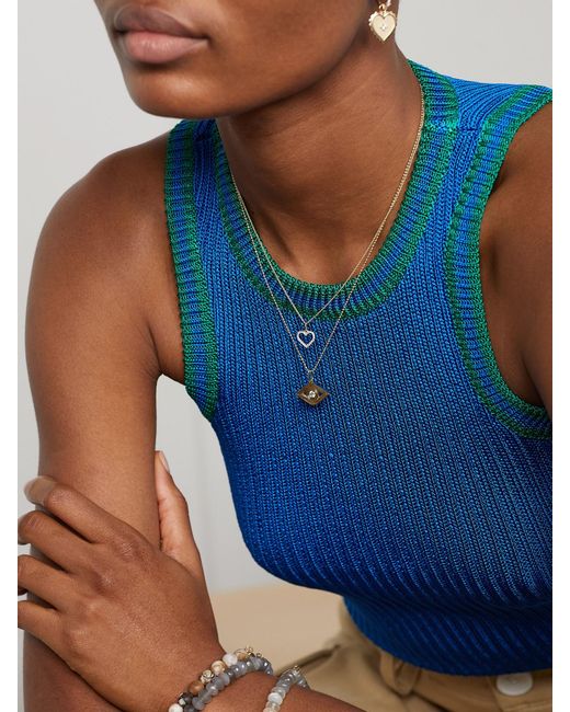 Sydney Evan Natural Open Heart 14-Karat Diamond Necklace